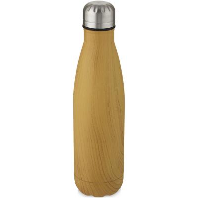 Image of Cove 500 ml vacuum insulated stainless steel bottle with wood print